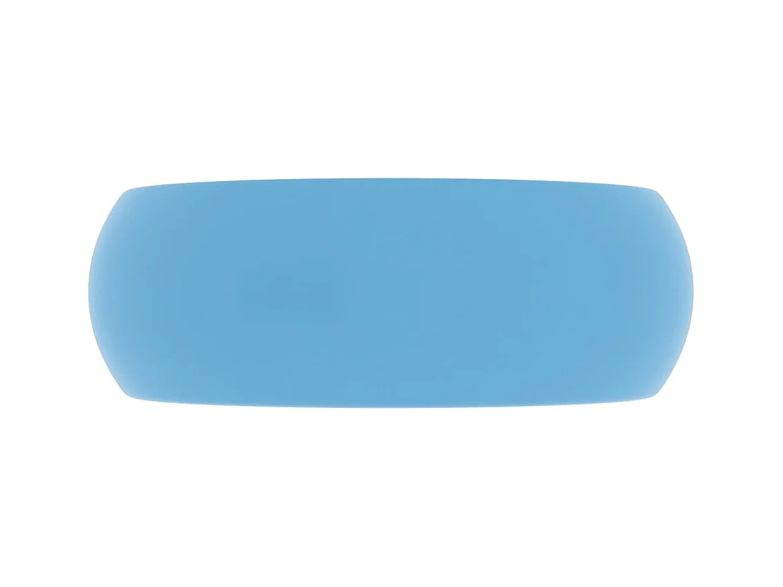 Lavabo rond-Vasque à poser-Bac à laver de luxe Bleu clair mat 40x15 cm Céramique