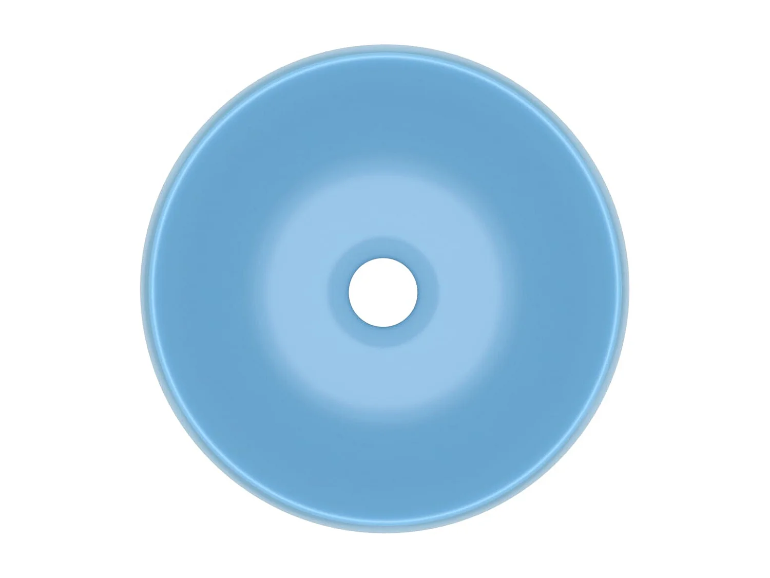 Lavabo rond-Vasque à poser-Bac à laver de luxe Bleu clair mat 40x15 cm Céramique