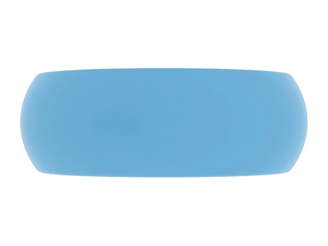 Lavabo rond-Vasque à poser-Bac à laver de luxe Bleu clair mat 40x15 cm Céramique