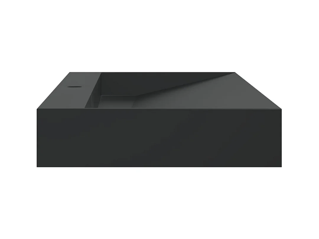 Vasque à poser Lavabo 120x46x11 cm fonte minérale/marbre noir mat