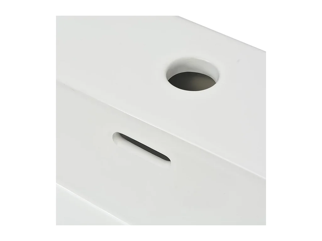 Lavabo salle de bain-Vasque avec trou de robinet en céramique Blanc 51,5x38,5x15 cm