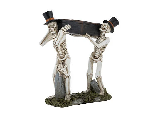 Squelette avec cercueil gris 21 x 8 x 22 cm en polyrésine