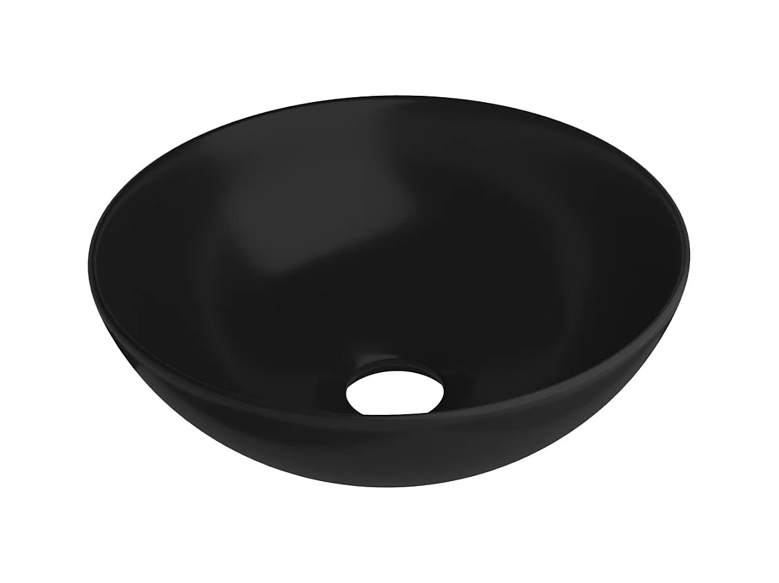 Lavabo salle de bain-Vasque à poser Céramique Noir mat Rond