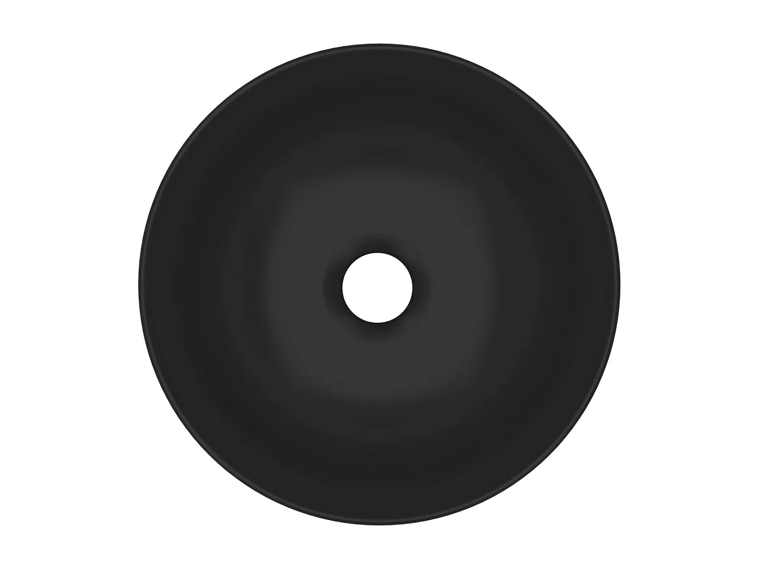 Lavabo salle de bain-Vasque à poser Céramique Noir mat Rond