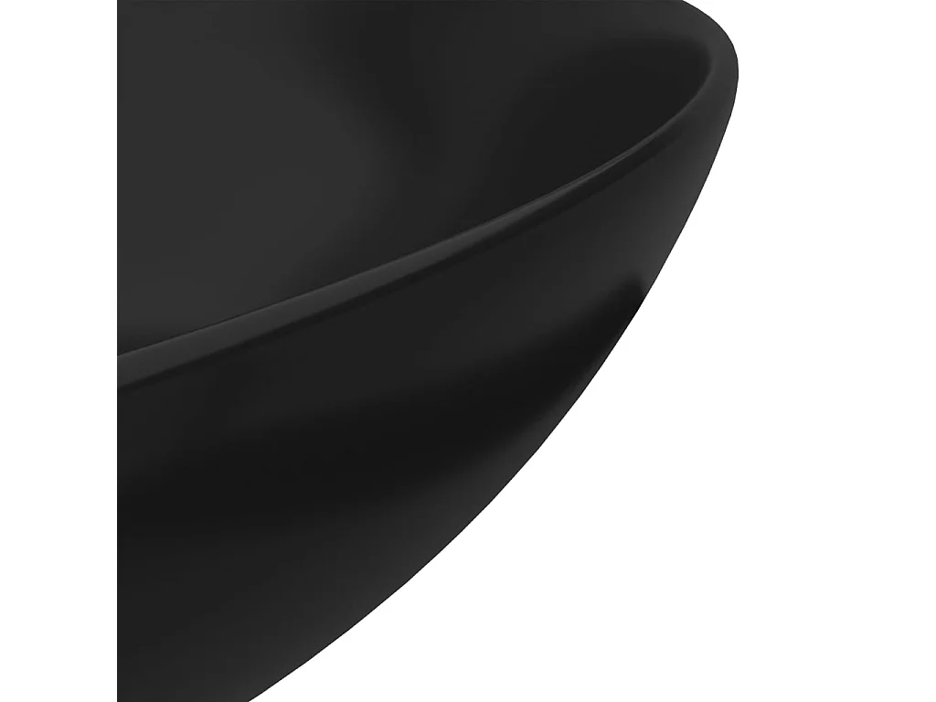 Lavabo salle de bain-Vasque à poser Céramique Noir mat Rond