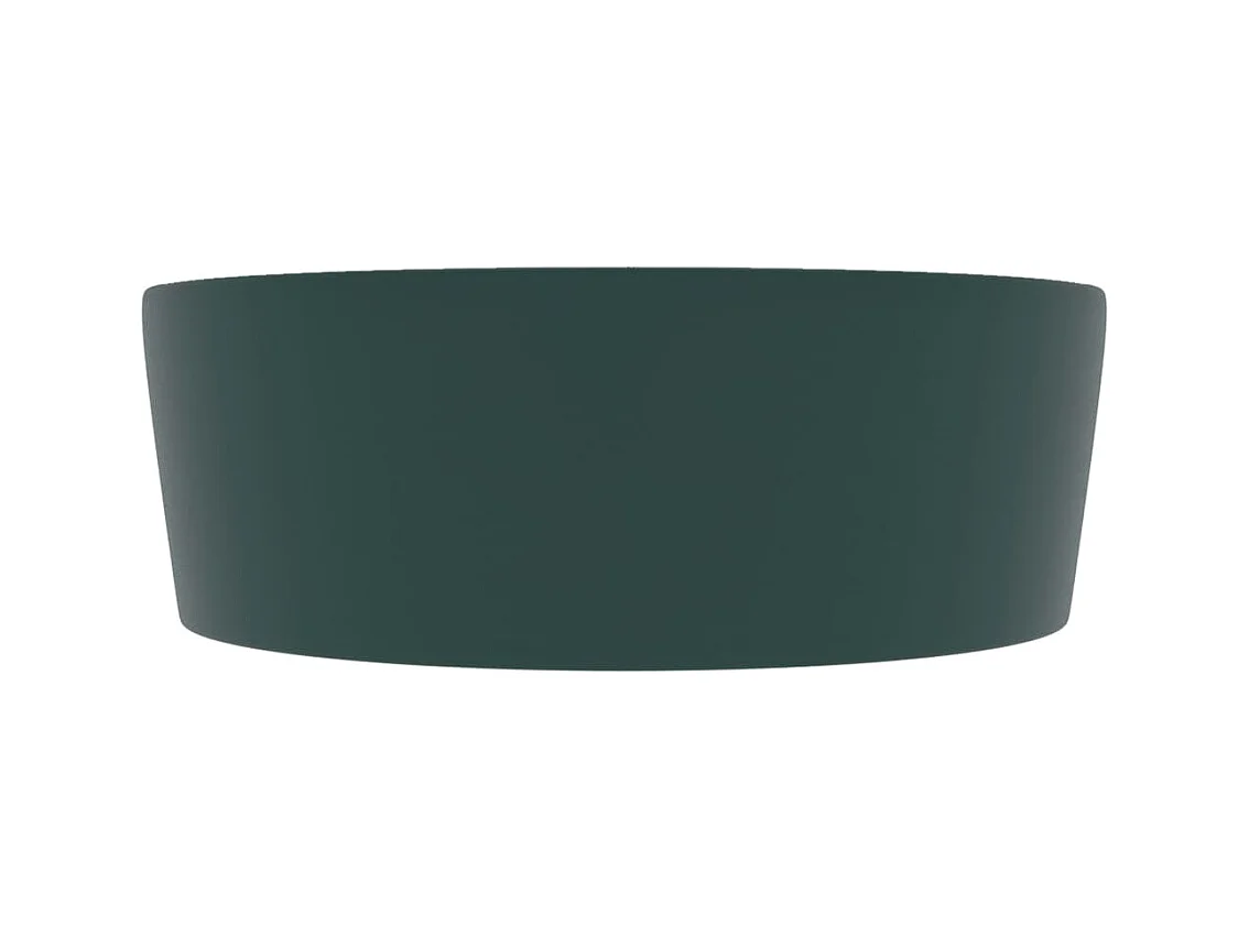 Lavabo salle de bain-Lavabo de luxe avec trop-plein Vert foncé mat 36x13cm Céramique