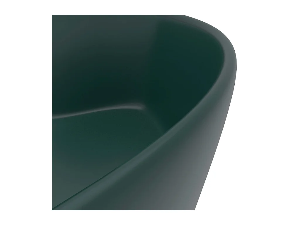 Lavabo salle de bain-Lavabo de luxe avec trop-plein Vert foncé mat 36x13cm Céramique