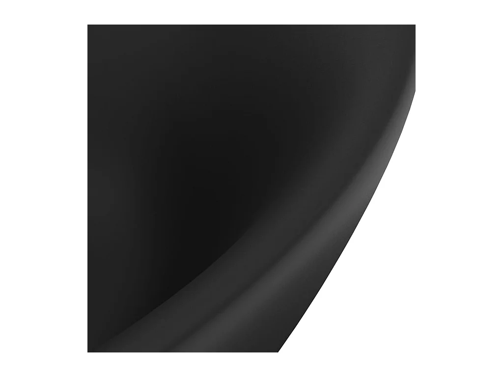 Lavabo | Vasque à poser | Bac à laver ovale de luxe à trop-plein Noir mat 58,5x39 cm Céramique