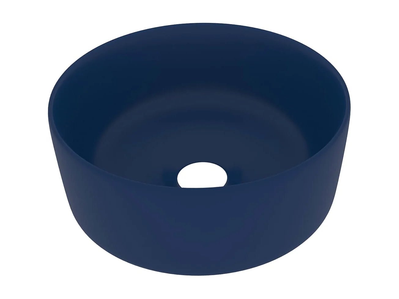 Lavabo rond-Vasque à poser-Bac à laver de luxe Bleu foncé mat 40x15 cm Céramique