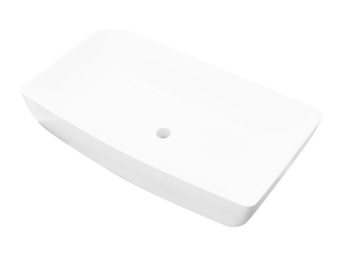 Lavabo rectangulaire-Vasque à poser-Bac à laver Céramique Blanc 71 x 39 cm