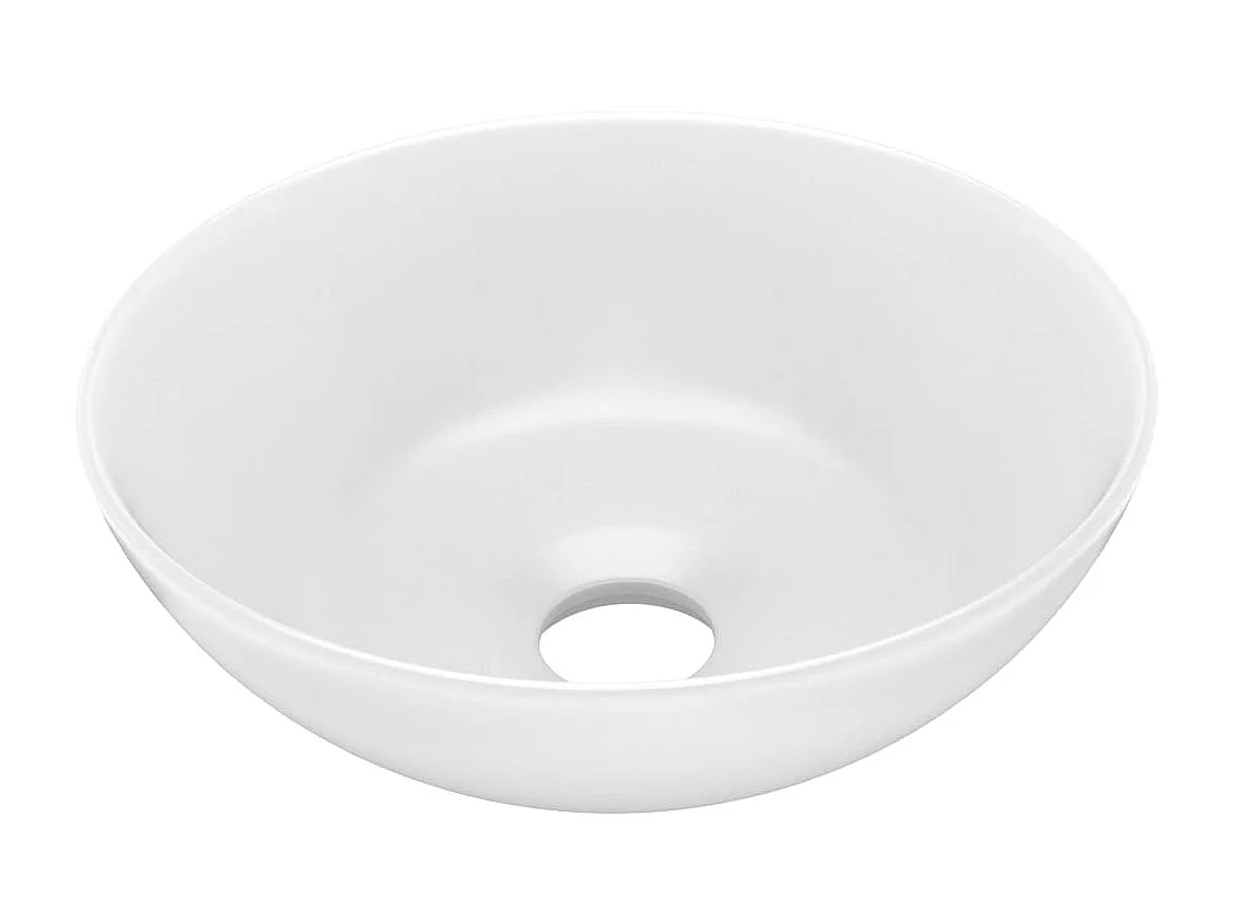 Lavabo salle de bain-Vasque à poser Céramique Blanc mat Rond