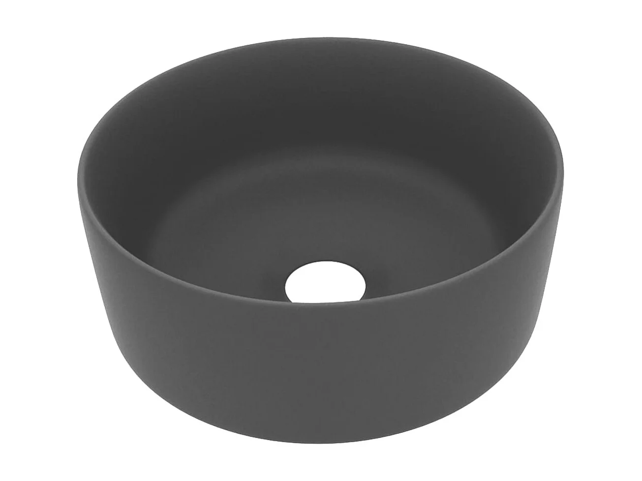Lavabo rond-Vasque à poser-Bac à laver de luxe Gris foncé mat 40x15 cm Céramique