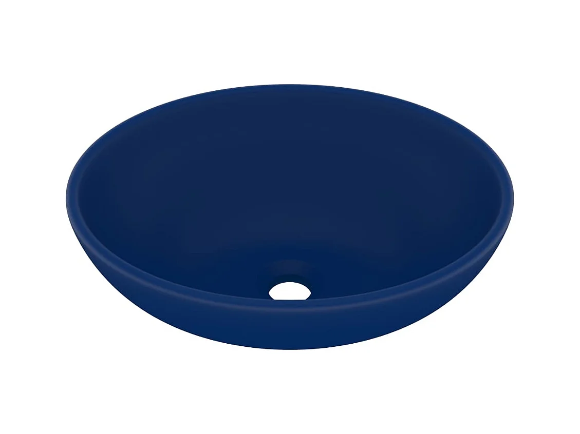 Lavabo-Vasque à poser-Bac à laver ovale de luxe Bleu foncé mat 40x33 cm Céramique