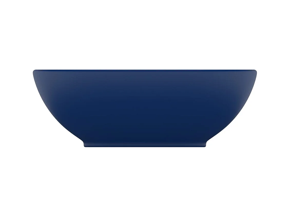 Lavabo-Vasque à poser-Bac à laver ovale de luxe Bleu foncé mat 40x33 cm Céramique
