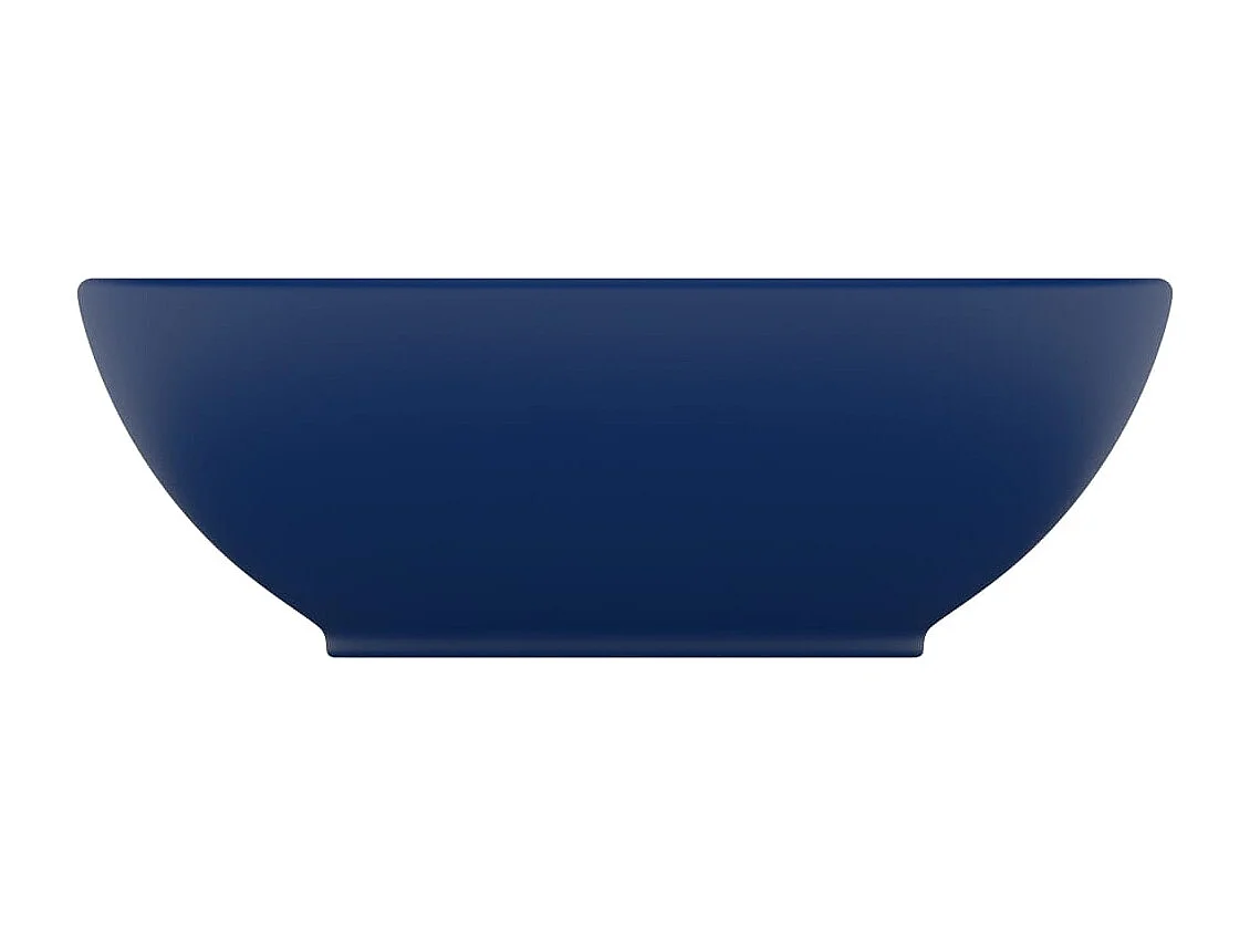 Lavabo-Vasque à poser-Bac à laver ovale de luxe Bleu foncé mat 40x33 cm Céramique