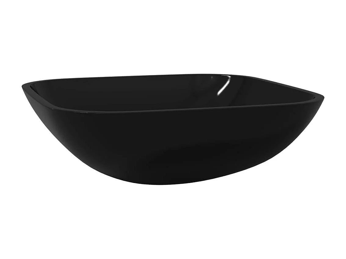 Lavabo Verre-Vasque à poser-Lavabo salle de bain 42x42x14 cm Noir