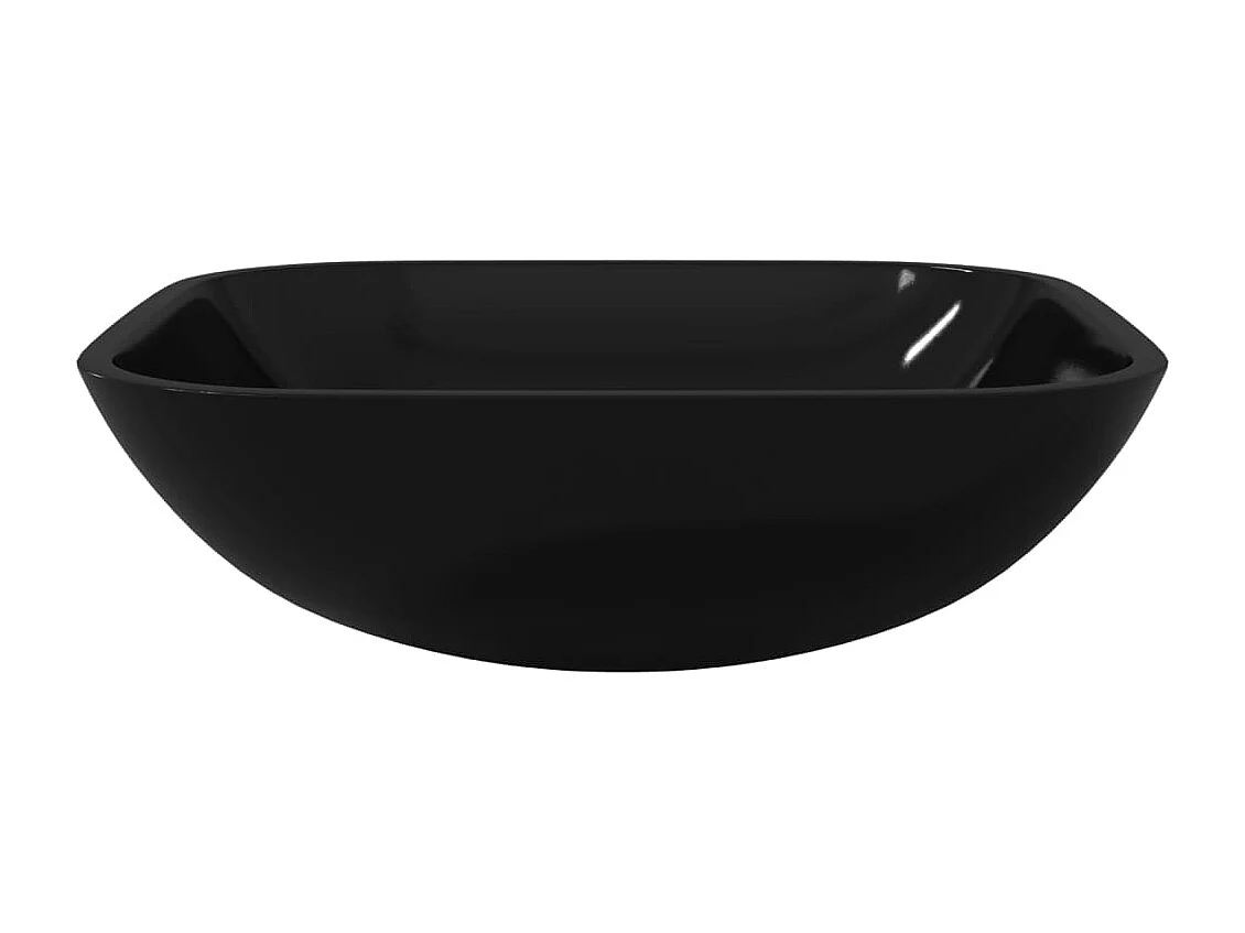 Lavabo Verre-Vasque à poser-Lavabo salle de bain 42x42x14 cm Noir