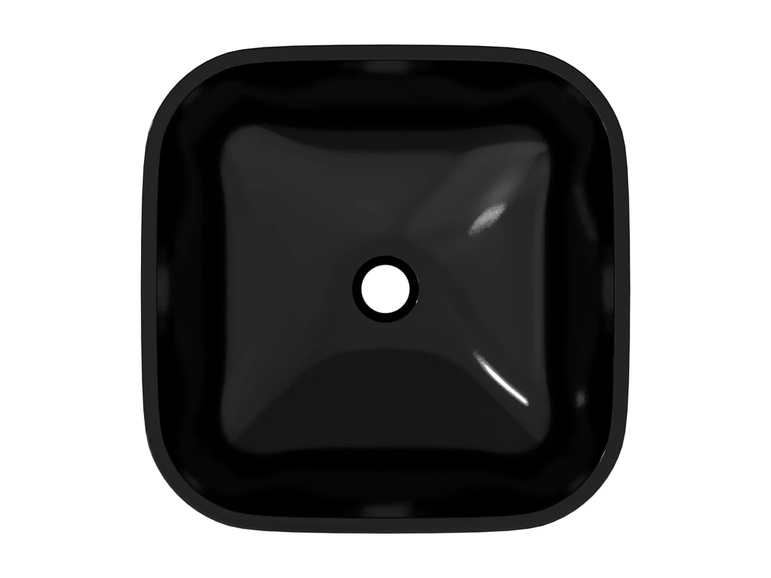 Lavabo Verre-Vasque à poser-Lavabo salle de bain 42x42x14 cm Noir