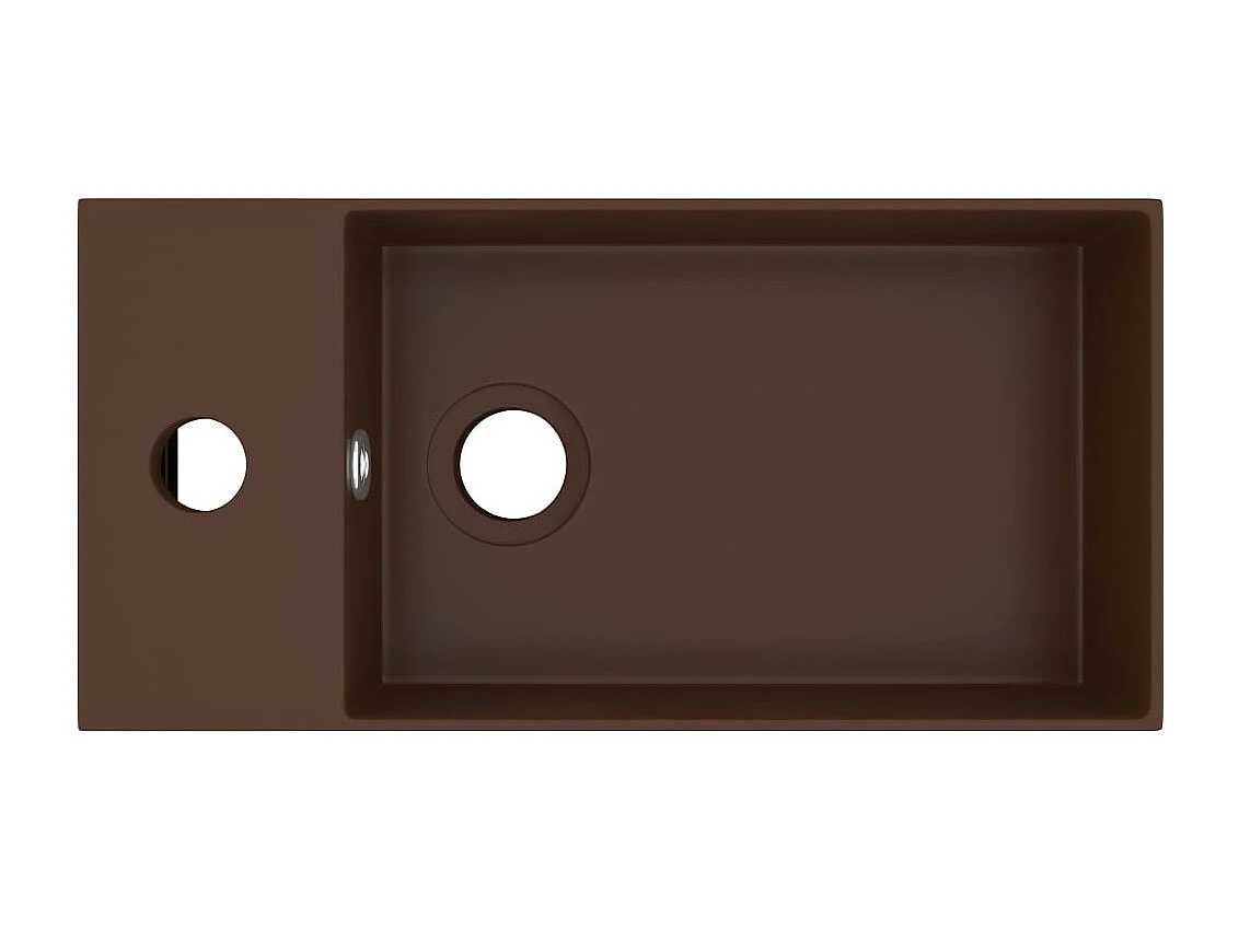 Lavabo salle de bain-Vasque à poser avec trop-plein Céramique Marron foncé
