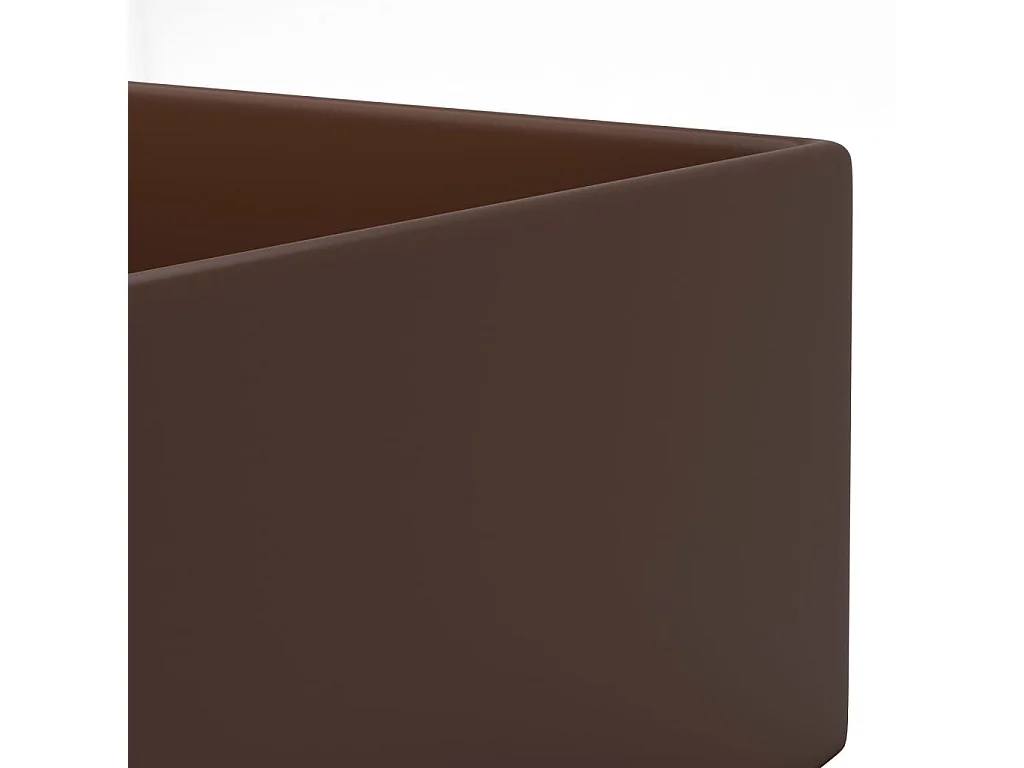 Lavabo salle de bain-Vasque à poser avec trop-plein Céramique Marron foncé