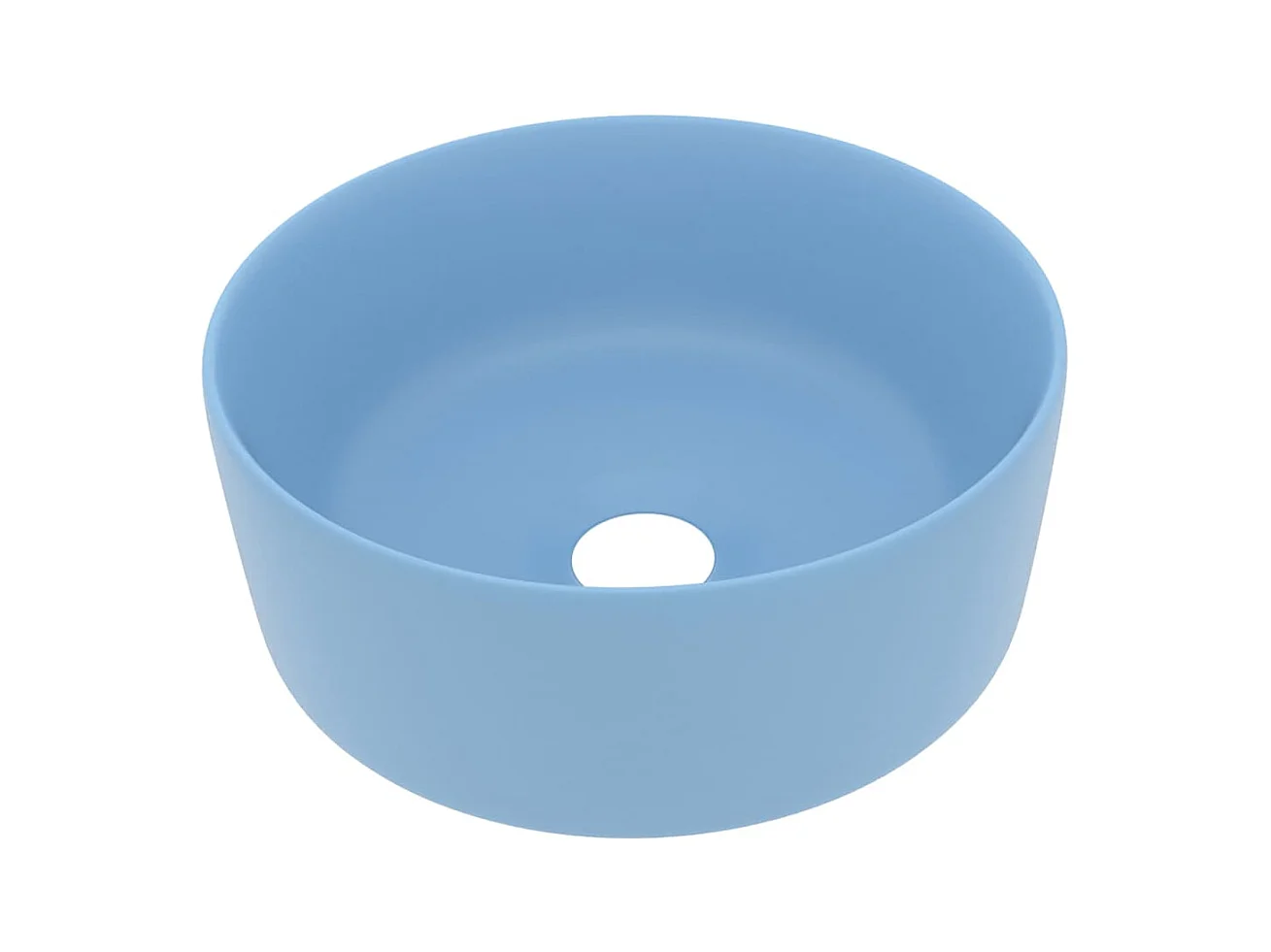 Lavabo rond-Vasque à poser-Bac à laver de luxe Bleu clair mat 40x15 cm Céramique