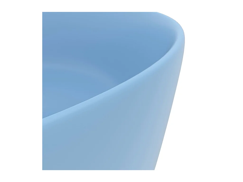 Lavabo rond-Vasque à poser-Bac à laver de luxe Bleu clair mat 40x15 cm Céramique
