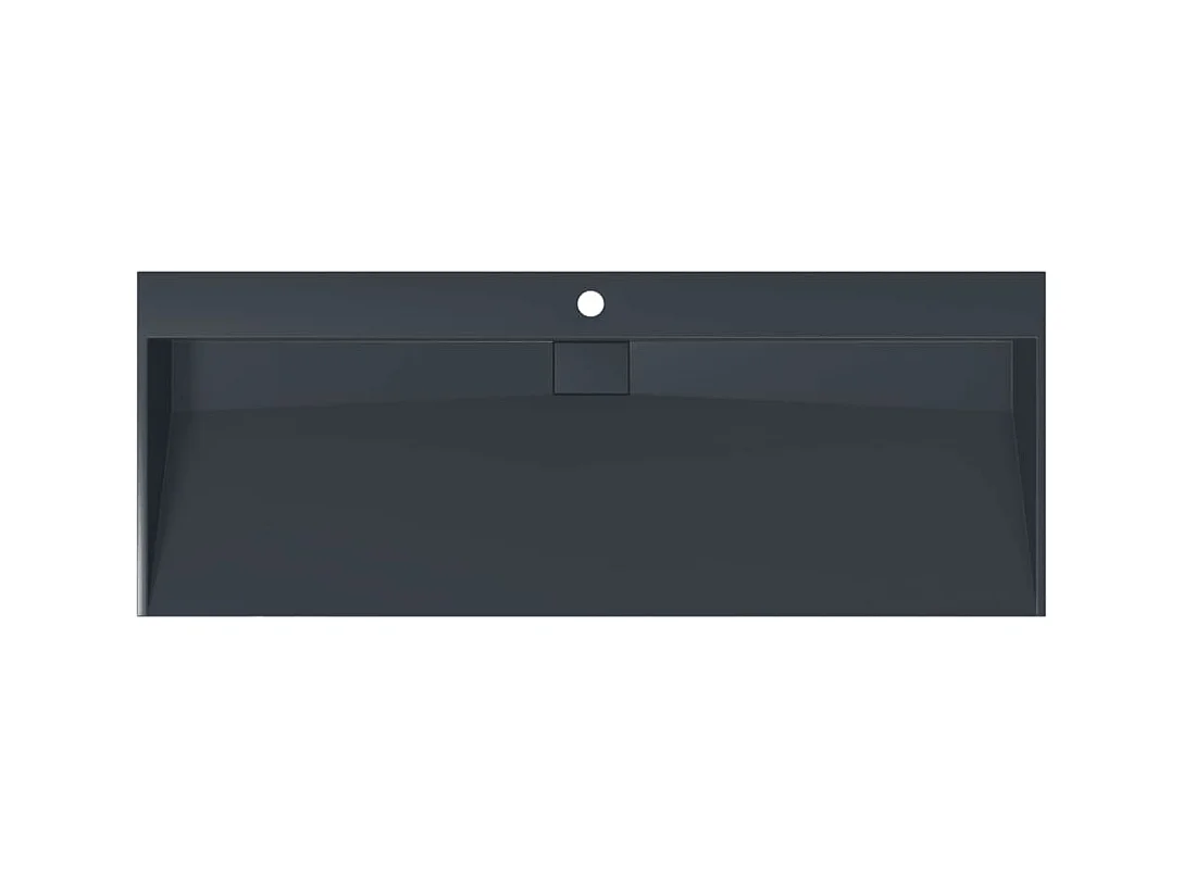 Vasque à poser Lavabo 120x46x11 cm fonte minérale/marbre anthracite
