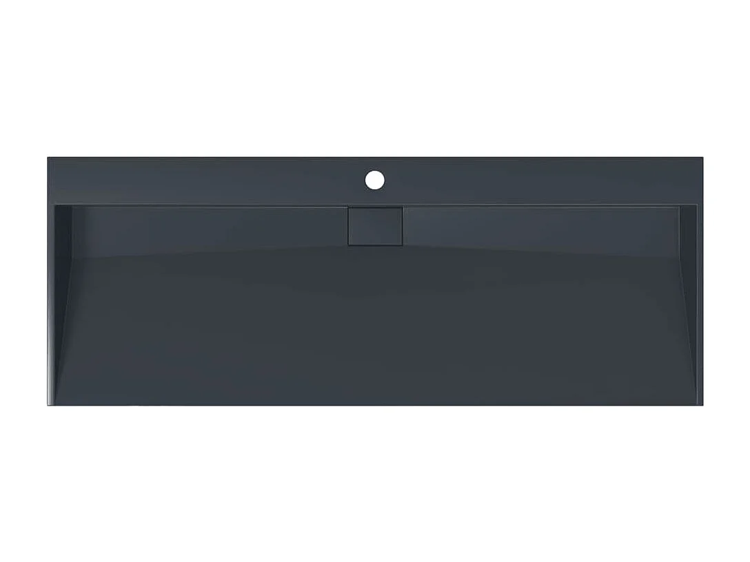 Vasque à poser Lavabo 120x46x11 cm fonte minérale/marbre anthracite