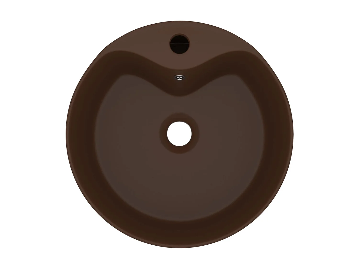 Vasque à poser-Lavabo avec trop-plein Marron foncé mat 36x13 cm Céramique