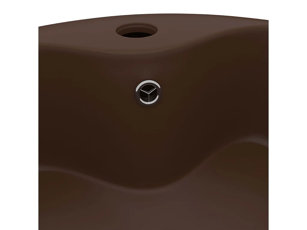 Vasque à poser-Lavabo avec trop-plein Marron foncé mat 36x13 cm Céramique