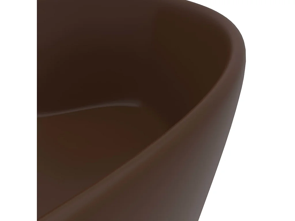 Vasque à poser-Lavabo avec trop-plein Marron foncé mat 36x13 cm Céramique