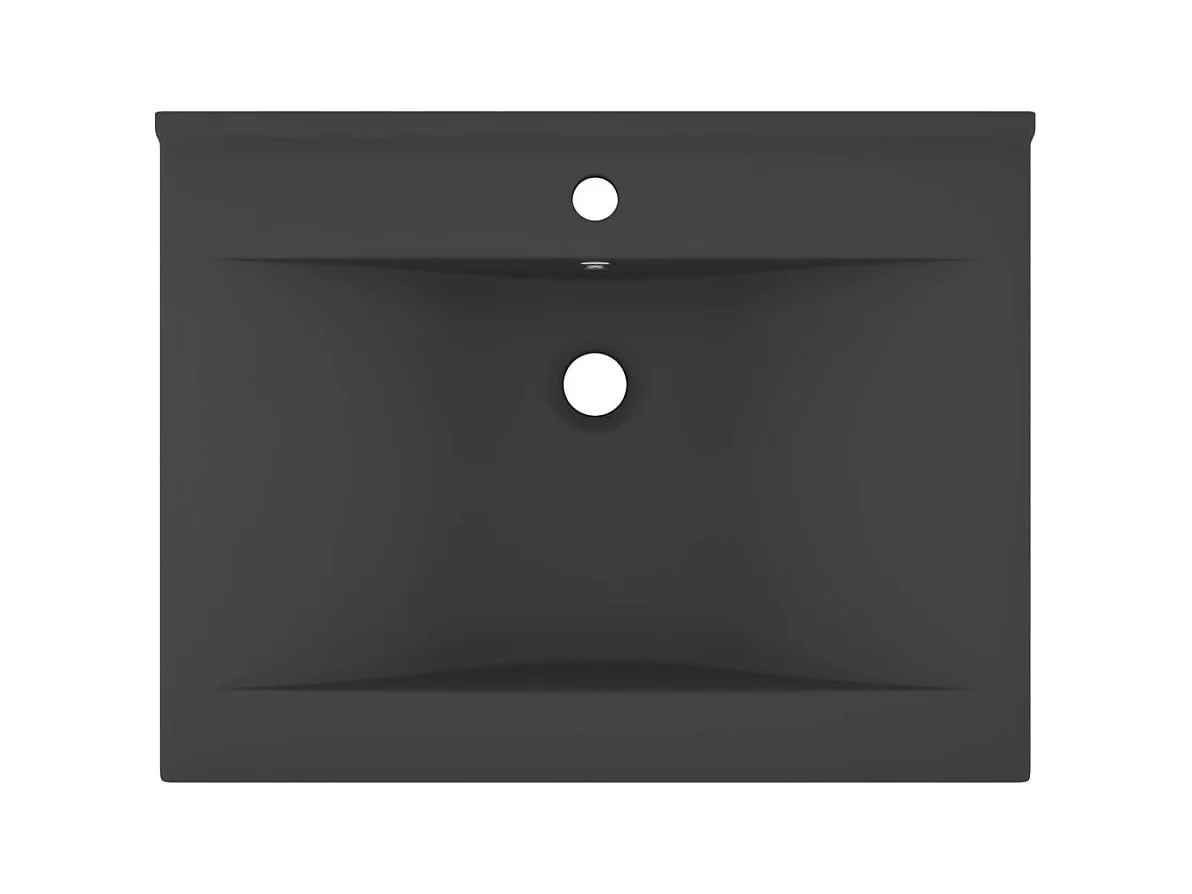 Vasque à poser-Lavabo avec trou de robinet Gris foncé mat 60x46 cm Céramique