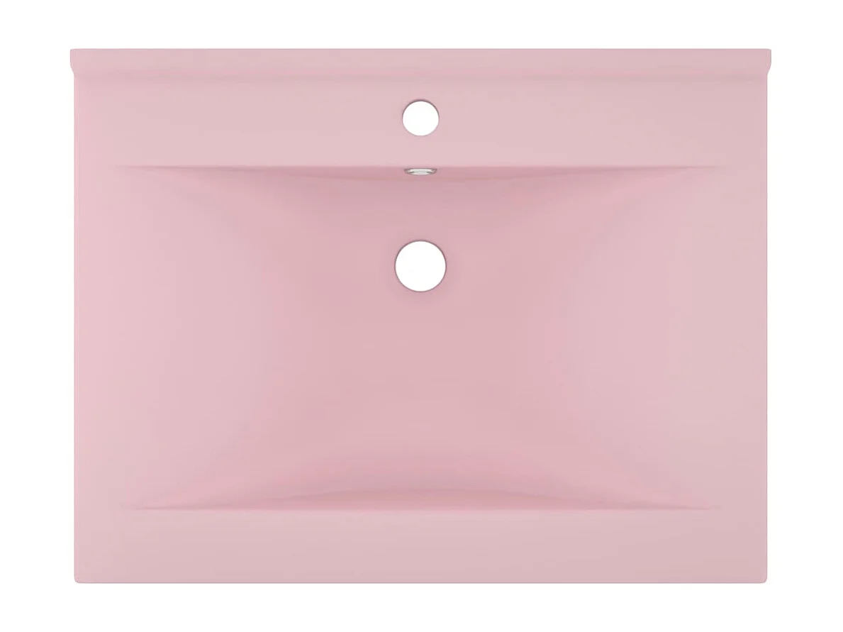 Vasque à poser-Lavabo avec trou de robinet Rose mat 60x46 cm Céramique