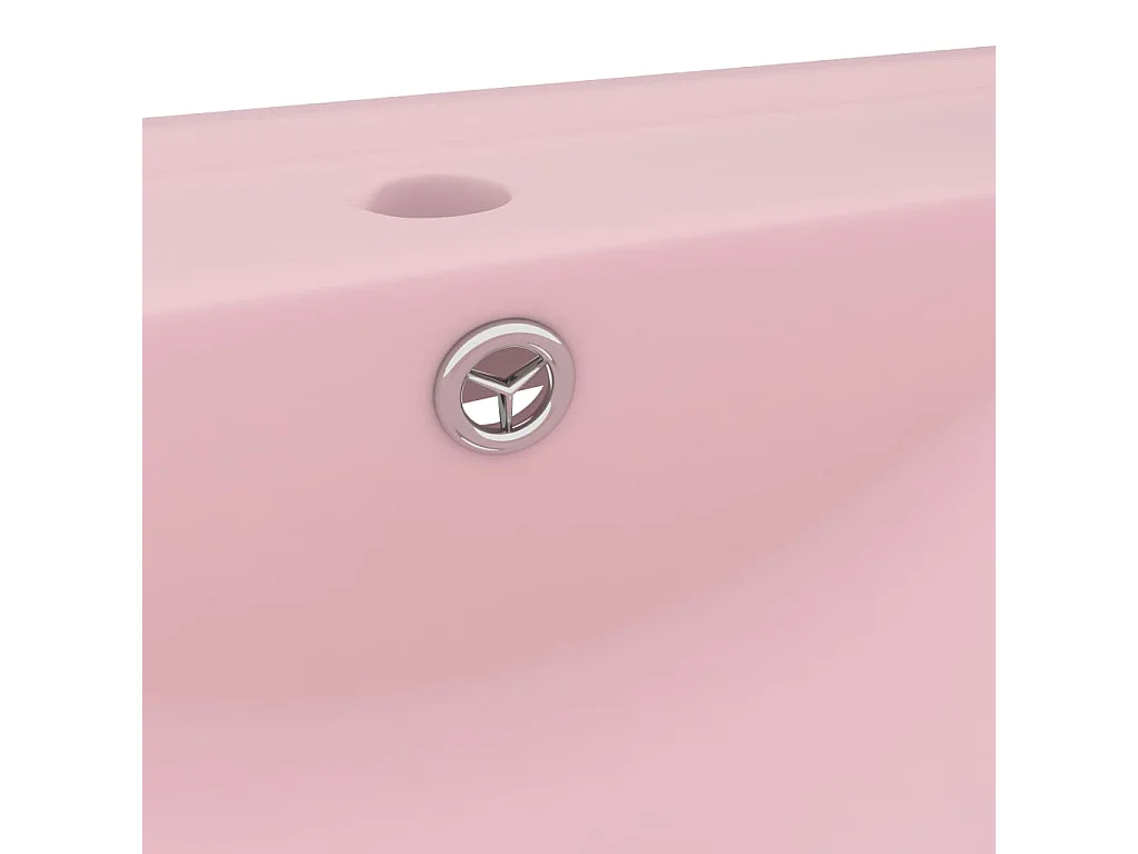Vasque à poser-Lavabo avec trou de robinet Rose mat 60x46 cm Céramique