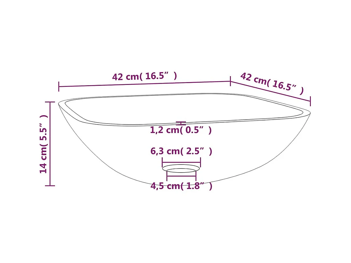 Lavabo Verre-Vasque à poser-Lavabo salle de bain 42x42x14 cm Doré