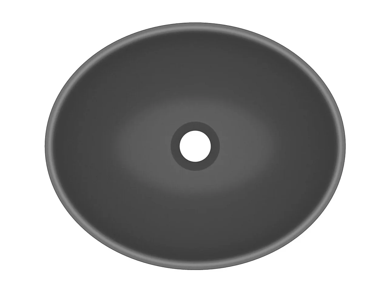 Lavabo-Vasque à poser-Bac à laver ovale de luxe Gris foncé mat 40x33 cm Céramique