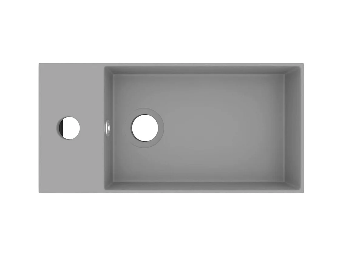 Lavabo salle de bain-Vasque à poser avec trop-plein Céramique Gris clair