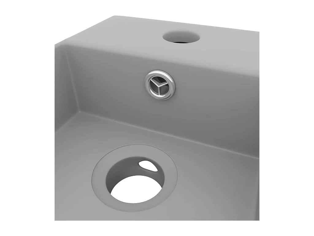 Lavabo salle de bain-Vasque à poser avec trop-plein Céramique Gris clair