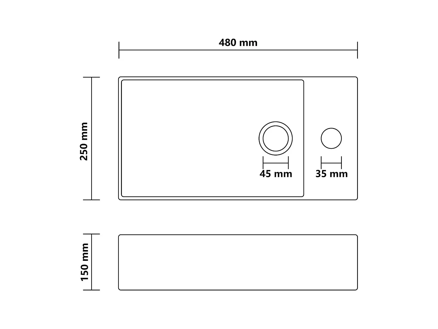 Lavabo salle de bain-Vasque à poser avec trop-plein Céramique Gris clair