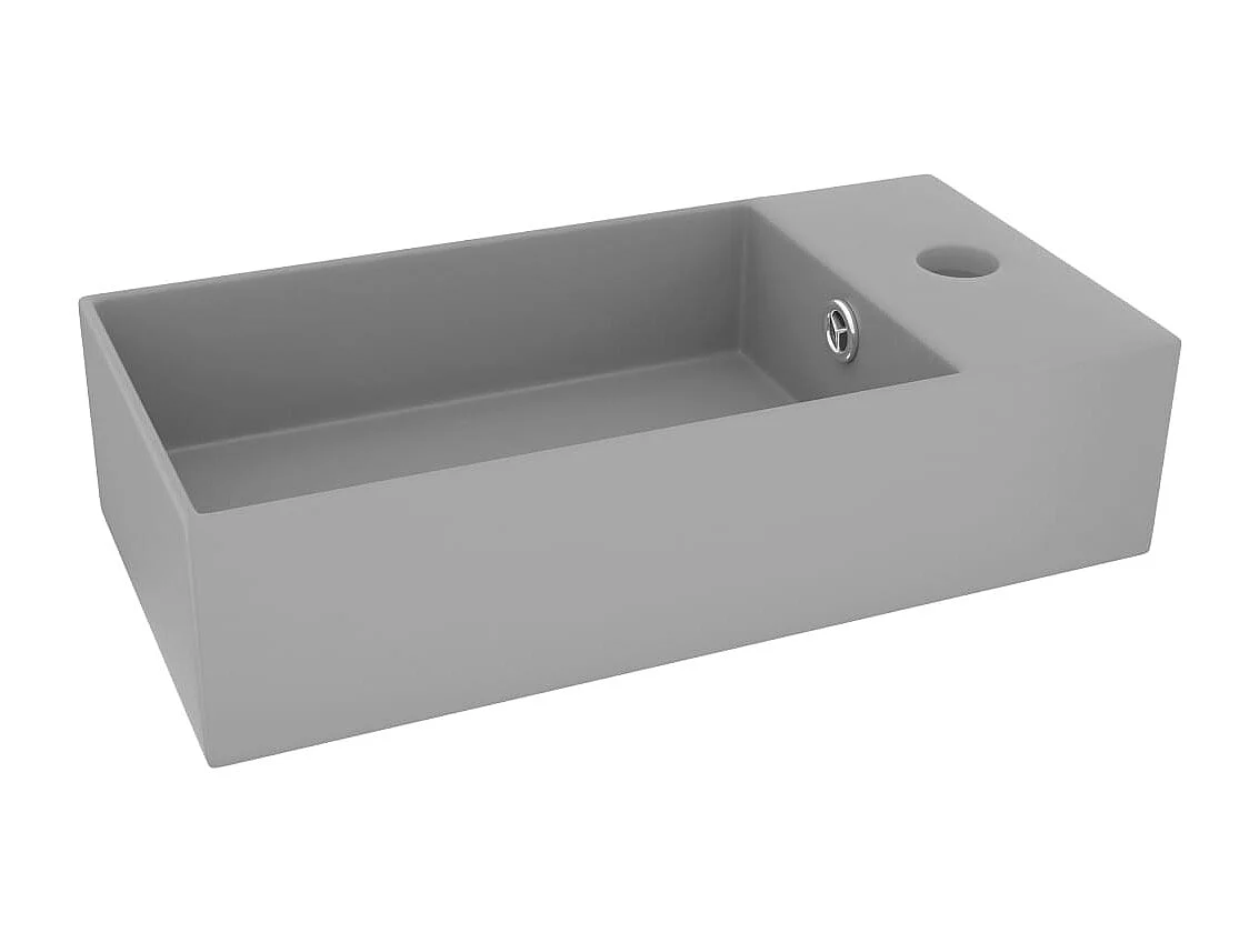 Lavabo salle de bain-Vasque à poser avec trop-plein Céramique Gris clair