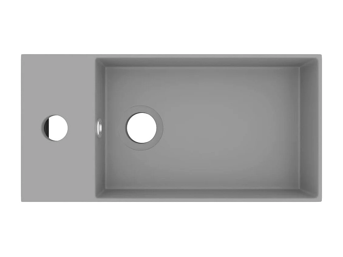 Lavabo salle de bain-Vasque à poser avec trop-plein Céramique Gris clair