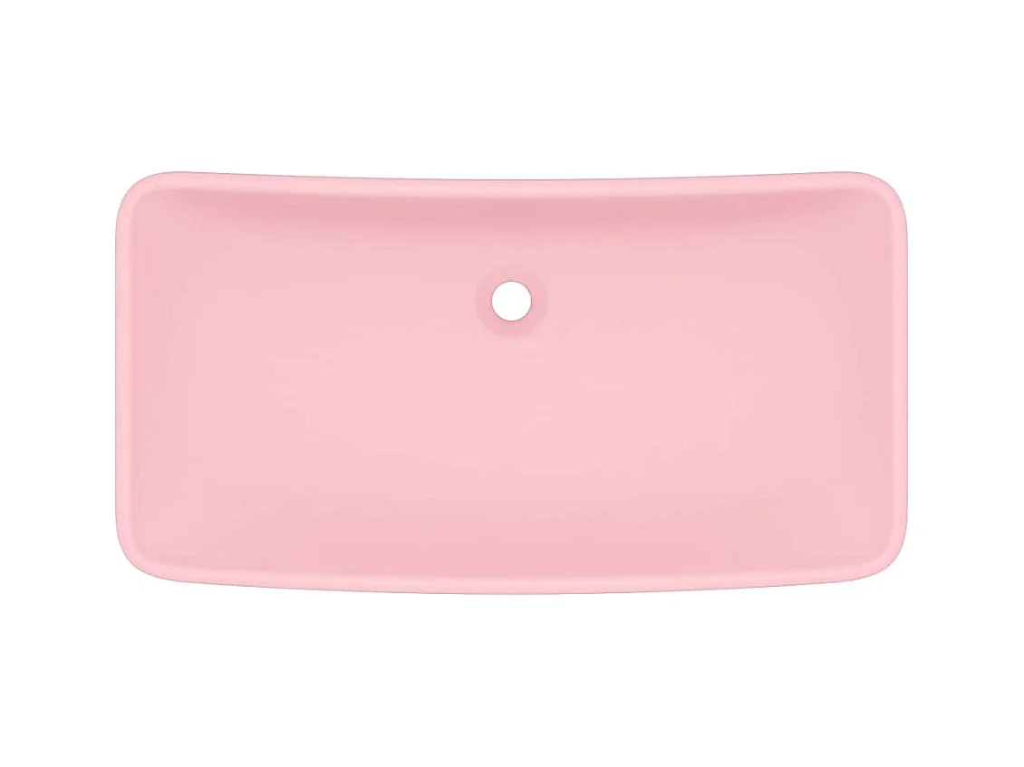 Lavabo salle de bain-Lavabo de luxe rectangulaire Rose mat 71x38 cm Céramique