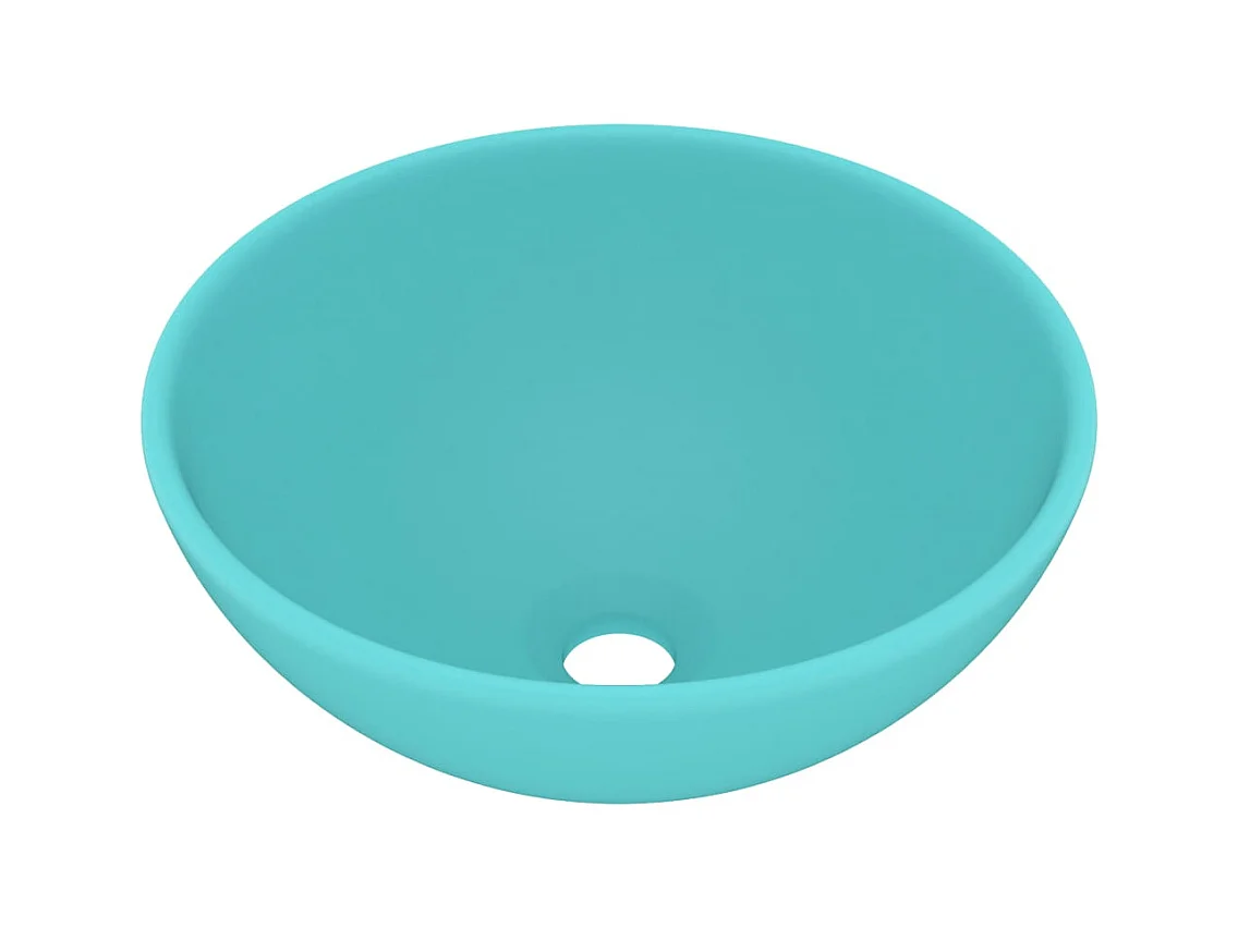 Lavabo rond-Vasque à poser-Lavabo salle de bain Vert clair mat 32,5x14cm Céramique