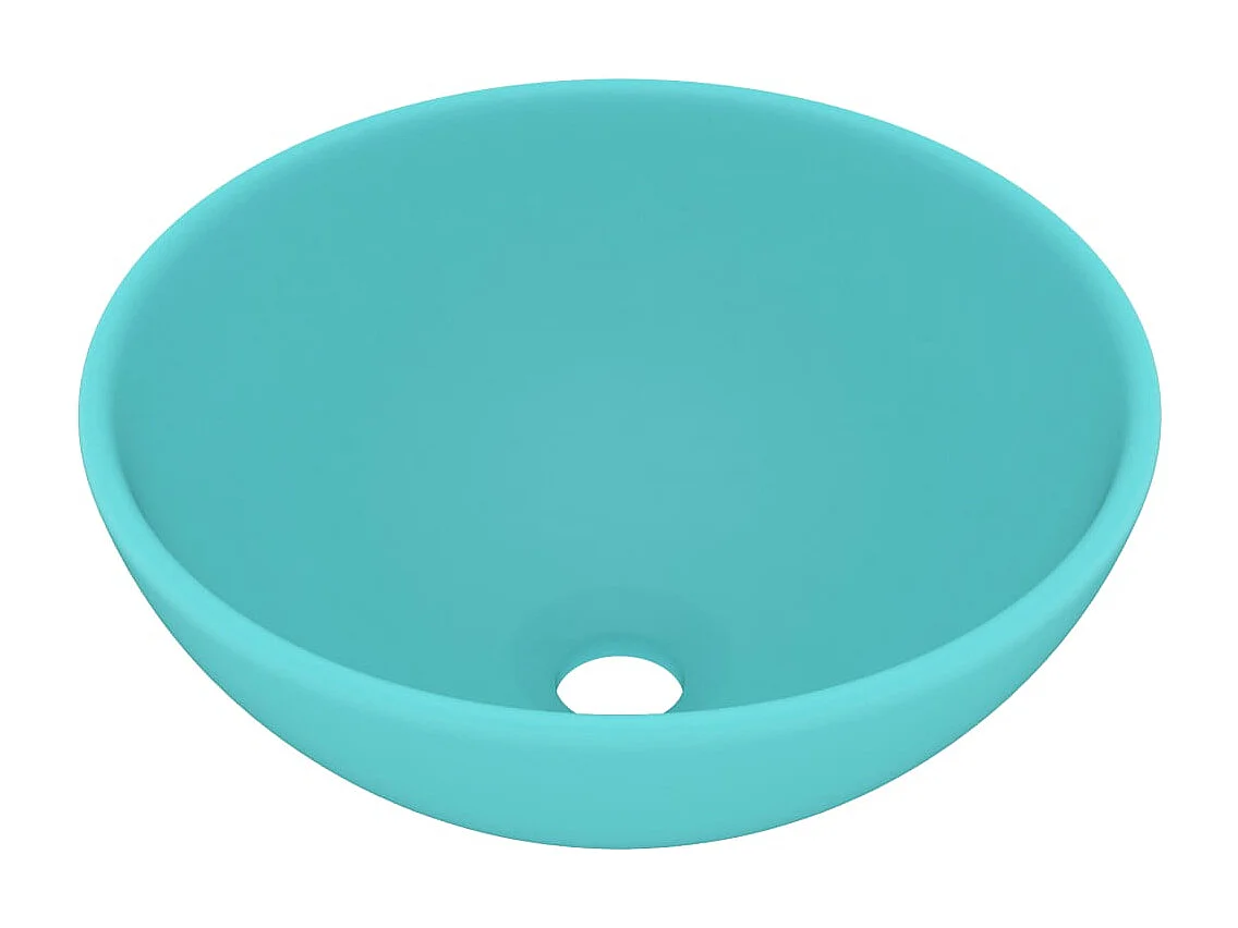 Lavabo rond-Vasque à poser-Lavabo salle de bain Vert clair mat 32,5x14cm Céramique