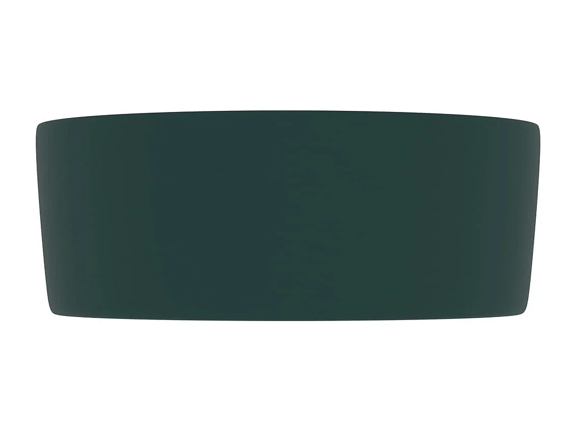 Lavabo rond-Vasque à poser-Bac à laver de luxe Vert foncé mat 40x15 cm Céramique