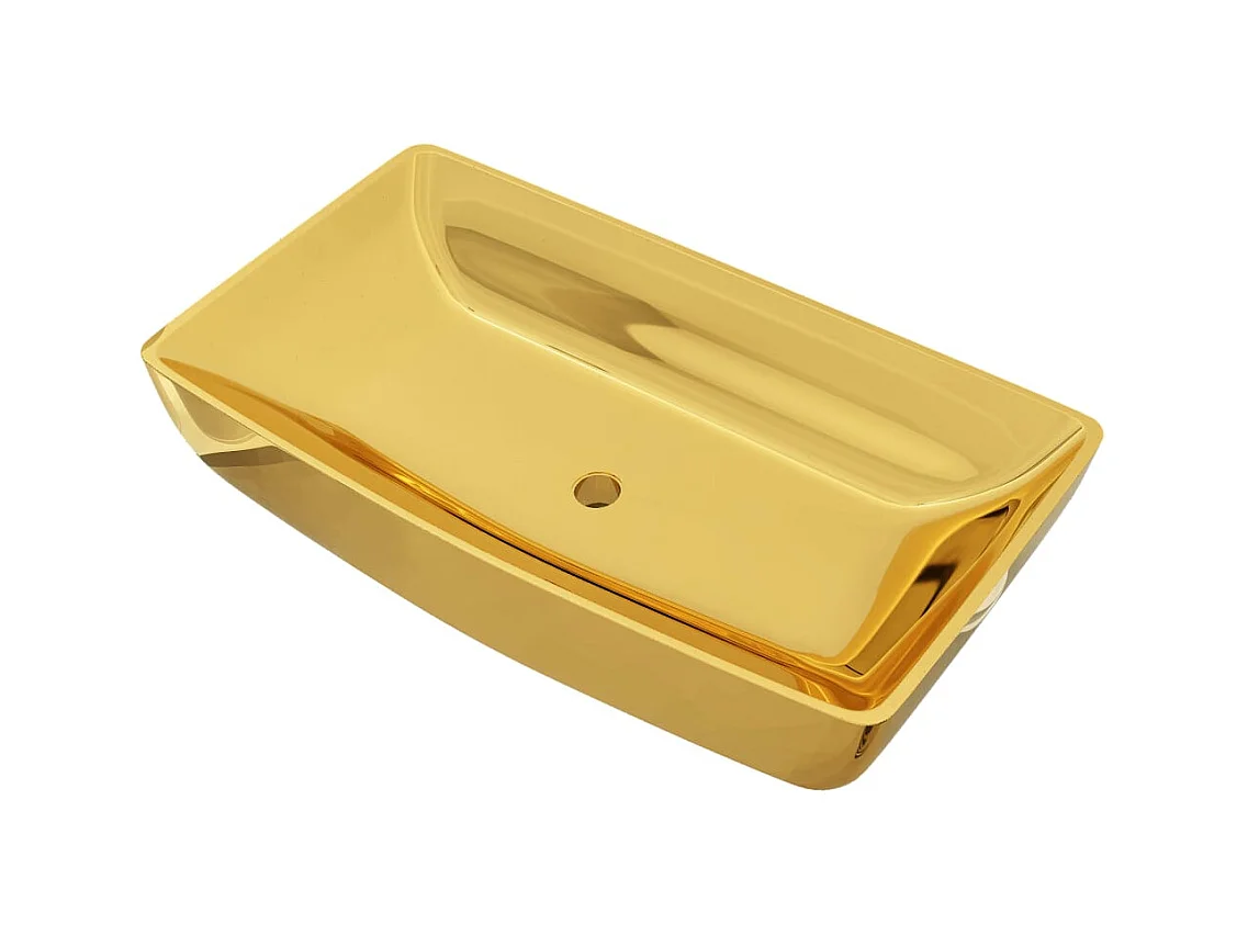 Lavabo salle de bain-Vasque à poser 71 x 38 x 13,5 cm Céramique Doré