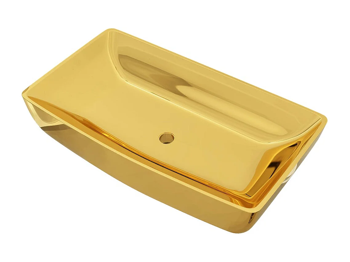 Lavabo salle de bain-Vasque à poser 71 x 38 x 13,5 cm Céramique Doré
