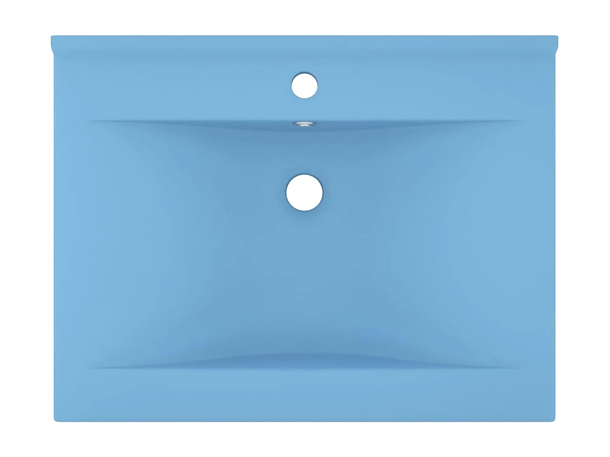 Vasque à poser-Lavabo avec trou de robinet Bleu clair mat 60x46 cm Céramique