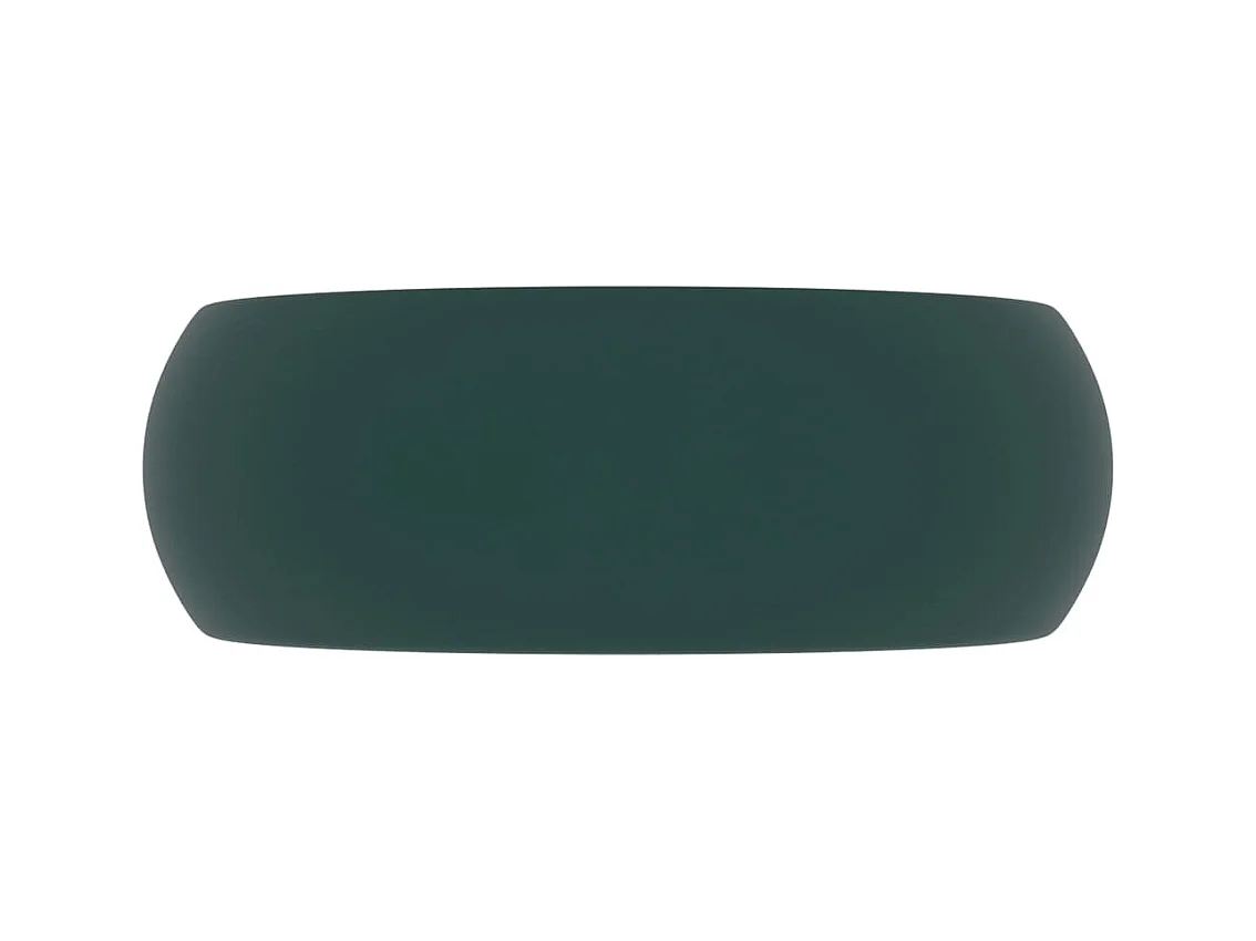 Lavabo rond-Vasque à poser-Bac à laver de luxe Vert foncé mat 40x15 cm Céramique