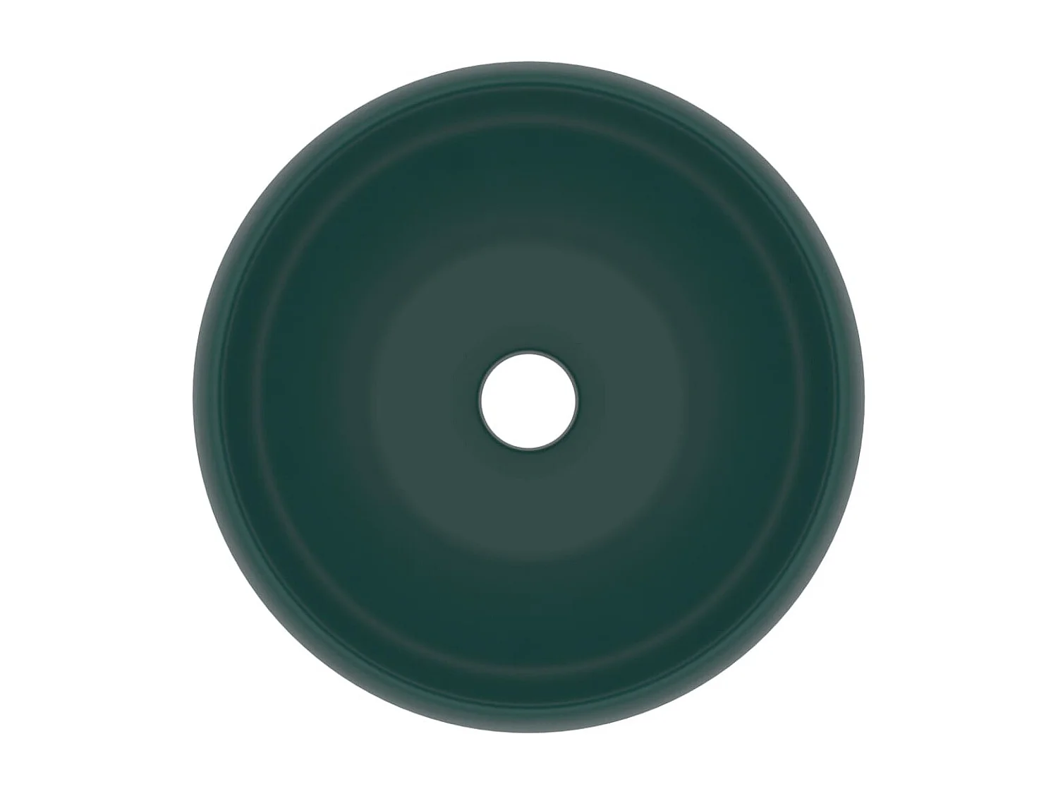 Lavabo rond-Vasque à poser-Bac à laver de luxe Vert foncé mat 40x15 cm Céramique